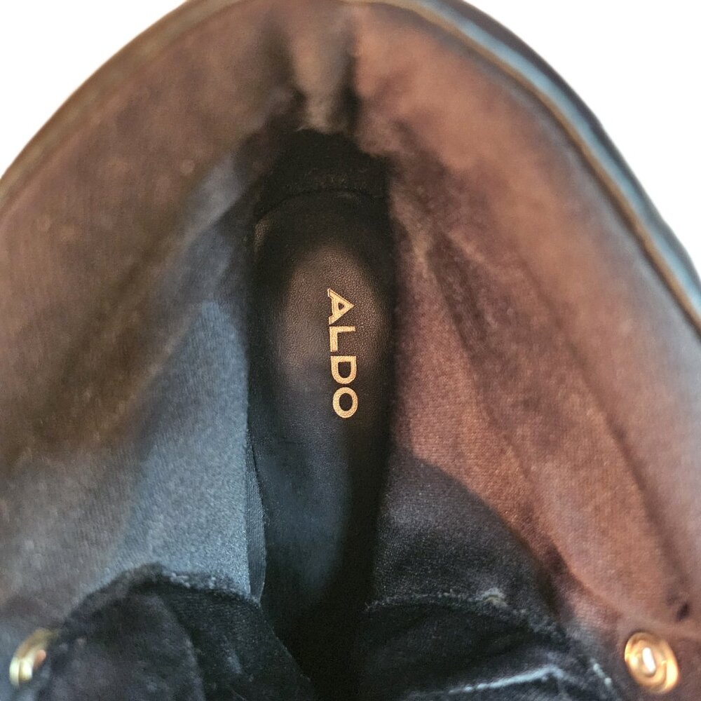 ALDO Vegan Leather/Fur Leopard Print Salilia Combat Boots Shoes Size 8.5 - Picture 7 of 8